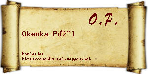Okenka Pál névjegykártya